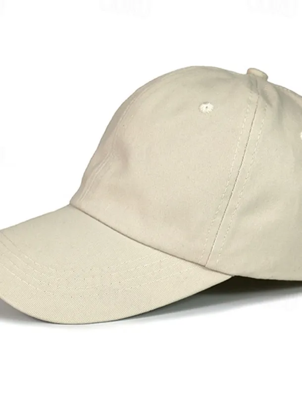 Men's Baseball Cap Black White Cotton Streetwear Stylish Casual Daily Outdoor clothing Holiday Plain Sunscreen