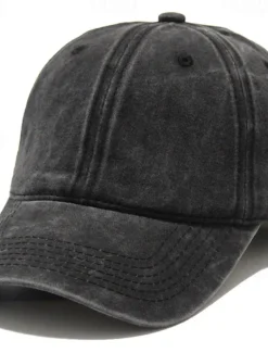 Men's Baseball Cap Black Yellow Cotton Streetwear Stylish Casual Daily Outdoor clothing Holiday Plain Sunscreen