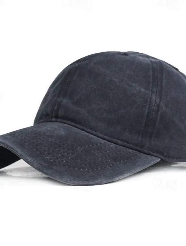 Men's Baseball Cap Black Yellow Cotton Streetwear Stylish Casual Daily Outdoor clothing Holiday Plain Sunscreen