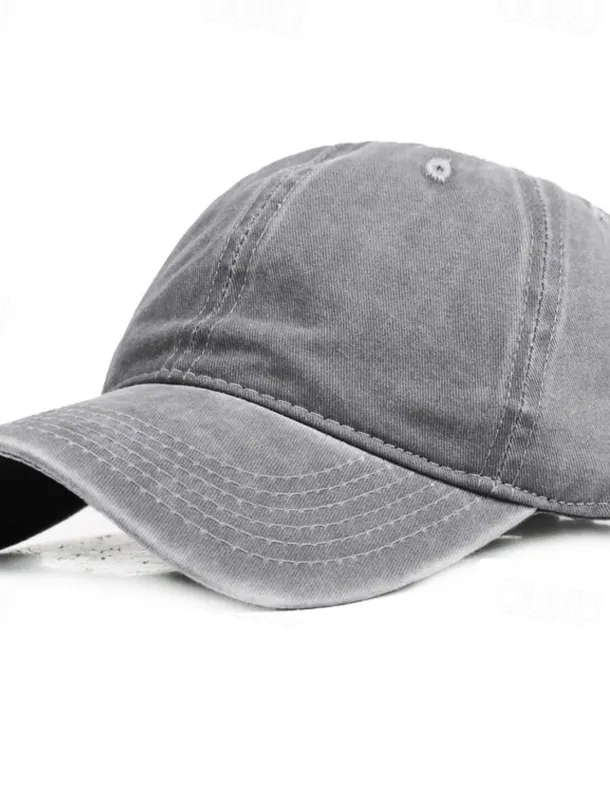 Men's Baseball Cap Black Yellow Cotton Streetwear Stylish Casual Daily Outdoor clothing Holiday Plain Sunscreen