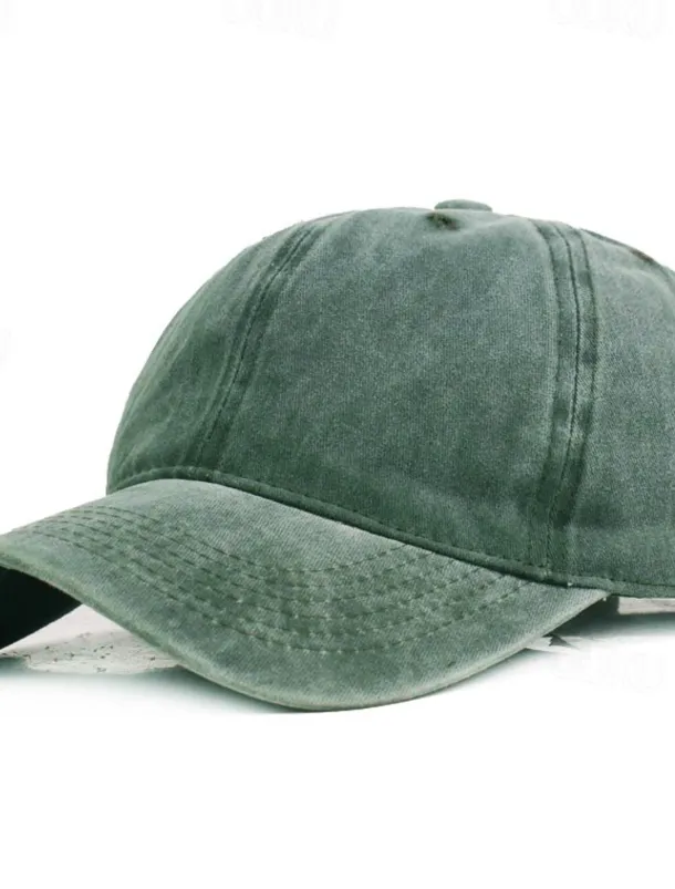 Men's Baseball Cap Black Yellow Cotton Streetwear Stylish Casual Daily Outdoor clothing Holiday Plain Sunscreen