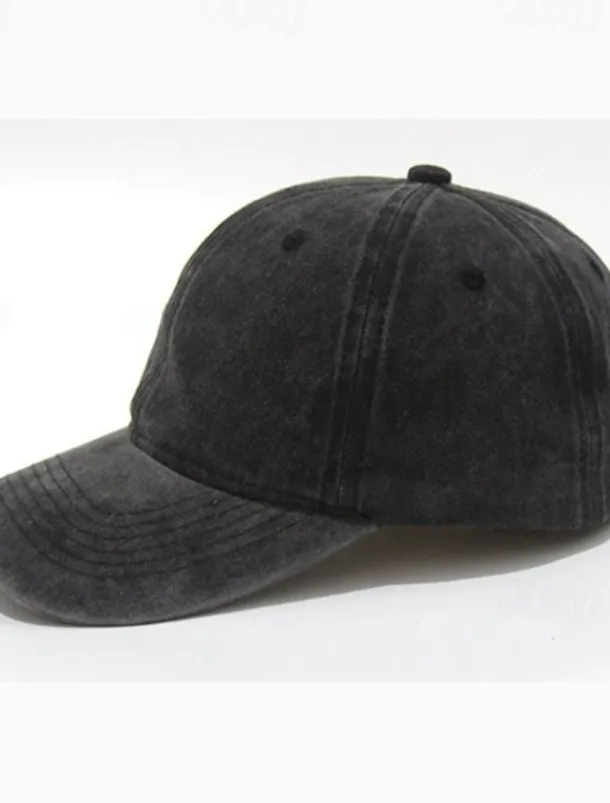 Men's Baseball Cap Black Yellow Cotton Streetwear Stylish Casual Daily Outdoor clothing Holiday Plain Sunscreen