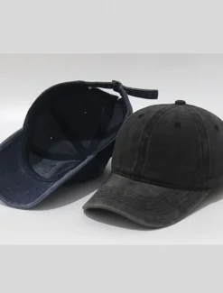 Men's Baseball Cap Black Yellow Cotton Streetwear Stylish Casual Daily Outdoor clothing Holiday Plain Sunscreen