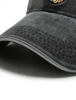 Men's Baseball Cap Sun Hat Trucker Hat Black Navy Blue Polyester Embroidered Fashion Casual Street Daily Anchor Adjustable Sunscreen Breathable