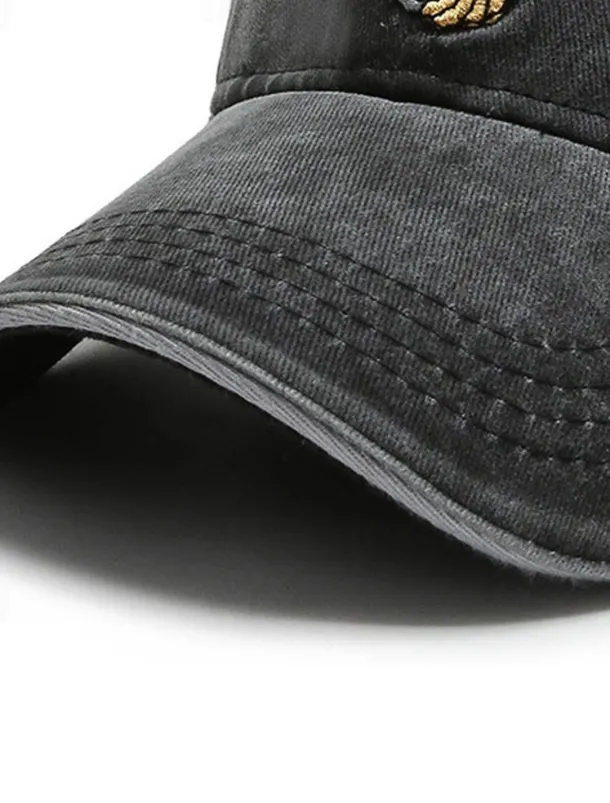 Men's Baseball Cap Sun Hat Trucker Hat Black Navy Blue Polyester Embroidered Fashion Casual Street Daily Anchor Adjustable Sunscreen Breathable