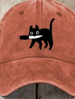 Men's Baseball Cap Sun Hat Trucker Hat Black Orange Cotton Adjustable Fashion Halloween Festival Graphic Pattern Casual / Daily