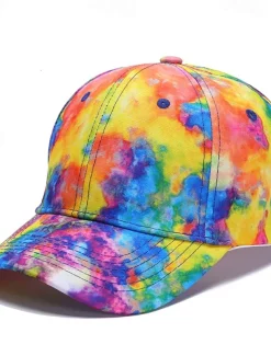 Men's Baseball Cap Sun Hat Trucker Hat White Blue Cotton Adjustable Fashion Daily Wear Festival Tie Dye Casual / Daily