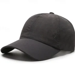 Men's Baseball Cap Sun Hat Trucker Hat White khaki Polyester Fashion Casual Street Daily Plain Adjustable Sunscreen Breathable