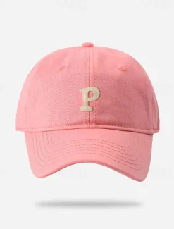 Men's Baseball Cap Sun Hat Trucker Hat Black Pink Cotton Embroidered Fashion Casual Street Daily Letter Adjustable Sunscreen Breathable