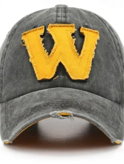 Men's Baseball Cap Sun Hat Trucker Hat Black khaki 100% Cotton Embroidered Fashion Casual Street Daily Patchwork Letter Adjustable Sunscreen Breathable