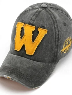 Men's Baseball Cap Sun Hat Trucker Hat Black khaki 100% Cotton Embroidered Fashion Casual Street Daily Patchwork Letter Adjustable Sunscreen Breathable