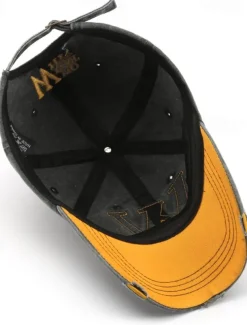 Men's Baseball Cap Sun Hat Trucker Hat Black khaki 100% Cotton Embroidered Fashion Casual Street Daily Patchwork Letter Adjustable Sunscreen Breathable