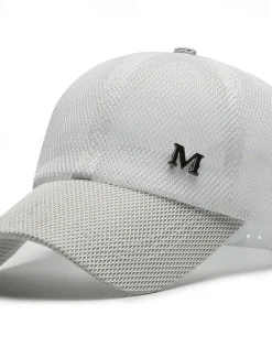 Men's Baseball Cap Sun Hat Trucker Hat Black Navy Blue Polyester Mesh Fashion Casual Street Daily Plain Adjustable Sunscreen Breathable