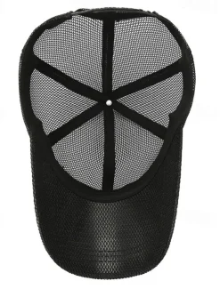 Men's Baseball Cap Sun Hat Trucker Hat Black Navy Blue Polyester Mesh Fashion Casual Street Daily Plain Adjustable Sunscreen Breathable