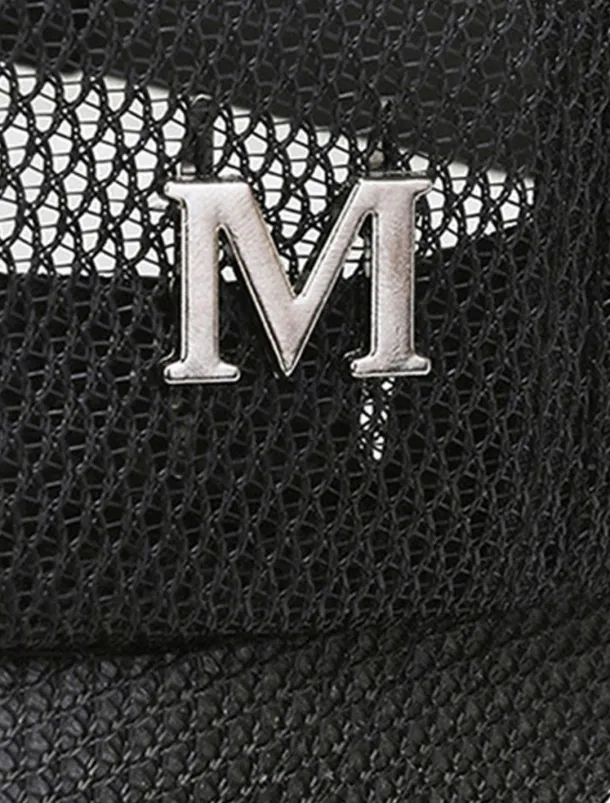 Men's Baseball Cap Sun Hat Trucker Hat Black Navy Blue Polyester Mesh Fashion Casual Street Daily Plain Adjustable Sunscreen Breathable