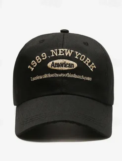 Men's Baseball Cap Sun Hat Trucker Hat Black Navy Blue Polyester / Cotton Blend Embroidered Fashion Casual Street Daily Letter Adjustable Sunscreen Breathable