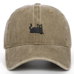 Men's Baseball Cap Sun Hat Trucker Hat White Dark Green Polyester Fashion Casual Street Daily Cat Adjustable Sunscreen Breathable