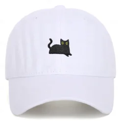 Men's Baseball Cap Sun Hat Trucker Hat White Dark Green Polyester Fashion Casual Street Daily Cat Adjustable Sunscreen Breathable
