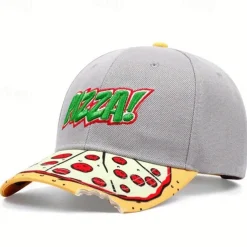 Men's Baseball Cap Sun Hat Trucker Hat Black Gray Cotton Embroidered Fashion Casual Street Daily Pizza Adjustable Sunscreen Breathable