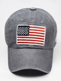 Men's Baseball Cap Sun Hat Trucker Hat Black Yellow Cotton Embroidered Fashion Casual Street Daily American US Flag Adjustable Sunscreen Breathable