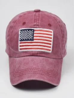 Men's Baseball Cap Sun Hat Trucker Hat Black Yellow Cotton Embroidered Fashion Casual Street Daily American US Flag Adjustable Sunscreen Breathable