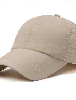 Men's Baseball Cap Sun Hat Trucker Hat Black White Polyester Fashion Casual Street Daily Plain Adjustable Sunscreen Breathable Quick Dry