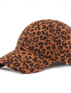 Men's Baseball Cap White Brown Cotton Print Streetwear Stylish Casual Daily Outdoor clothing Holiday Cheetah Print Zebra Print Sunscreen