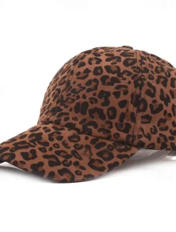 Men's Baseball Cap White Brown Cotton Print Streetwear Stylish Casual Daily Outdoor clothing Holiday Cheetah Print Zebra Print Sunscreen