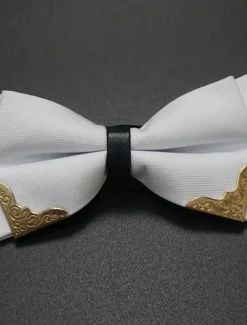 Men's Basic Bow Tie Color Block Black White