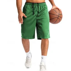 Men's Basketball Shorts Casual Shorts Mesh Shorts Athletic Short Pocket Drawstring Elastic Waist Plain Comfort Breathable Short Outdoor Vacation Sport Casual Black White