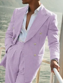 Men's Beach Wedding Suits Shawl Lapel Peak Apple Green Champagne Solid Colored Standard Fit 2 Piece Double Breasted Six-buttons