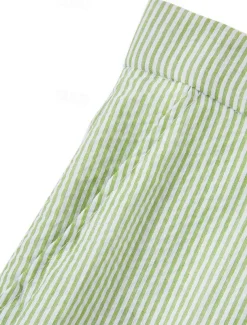 Men's Beach Wedding Suits Champagne Sky Blue Lightweight Striped Standard Fit 2 Piece Single Breasted Two-buttons