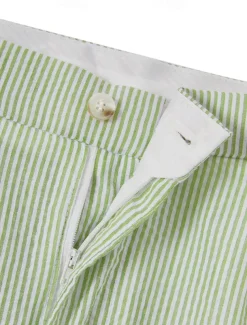 Men's Beach Wedding Suits Champagne Sky Blue Lightweight Striped Standard Fit 2 Piece Single Breasted Two-buttons