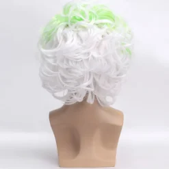 Men's Beetlejuice 2 Cosplay Short Fluffy Wavy Clown Bald Wig For Carnival Party Costume wigs For Adult Halloween Wigs