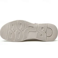 Men's Beige Mesh Sneakers with Lace-up & Velcro Strap, Breathable Casual Sports Shoes for Summer