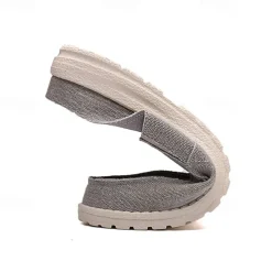 Men's Beige Slip-On Loafers with Comfortable Canvas Upper, Casual Shoes for Everyday Wear