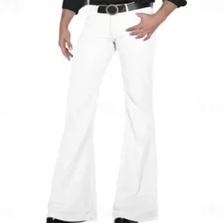 Mens Bell Bottom Jeans Flared Trousers Pants 70s Disco Outfits for Men Vintage Flared Jeans