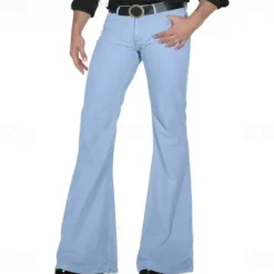 Mens Bell Bottom Jeans Flared Trousers Pants 70s Disco Outfits for Men Vintage Flared Jeans
