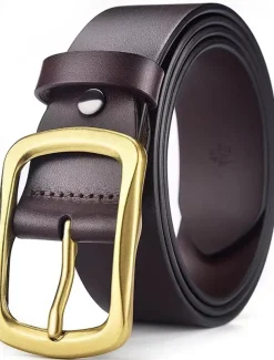 Men's Belt Faux Leather Belt Casual Belt Waist Belt Black Brown Alloy Durable Adjustable Plain Outdoor Daily
