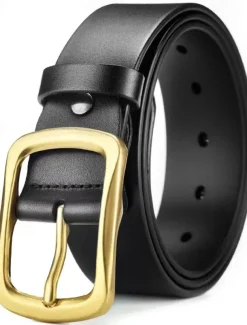 Men's Belt Faux Leather Belt Casual Belt Waist Belt Black Brown Alloy Durable Adjustable Plain Outdoor Daily