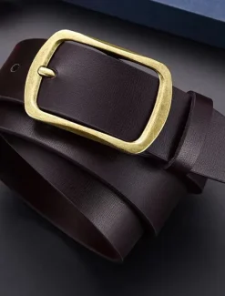 Men's Belt Faux Leather Belt Casual Belt Waist Belt Black Brown Alloy Durable Adjustable Plain Outdoor Daily