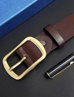 Men's Belt Faux Leather Belt Casual Belt Waist Belt Black Brown Alloy Durable Adjustable Plain Outdoor Daily