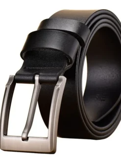 Men's Belt Faux Leather Belt Frame Buckle Black Brown Leather Fashion Party Work Solid Colored