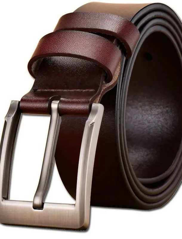 Men's Belt Faux Leather Belt Frame Buckle Black Brown Leather Fashion Party Work Solid Colored