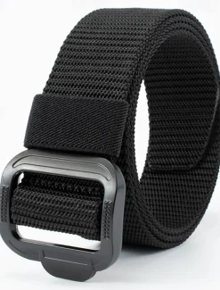 Men's Belt Nylon Belt Outdoor Belt Waist Belt Black Navy Blue Nylon Adjustable Heavy-Duty Plain Outdoor Daily