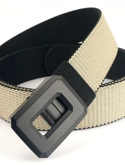 Men's Belt Nylon Belt Reversible Belt Waist Belt Red Kakhi Alloy Durable Adjustable Plain Outdoor Daily