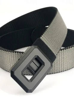 Men's Belt Nylon Belt Reversible Belt Waist Belt Red Kakhi Alloy Durable Adjustable Plain Outdoor Daily