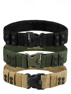 Men's Belt Tactical Belt Nylon Web Work Belt Black Ginger Straw Military Army Plain Daily Wear Going out Weekend