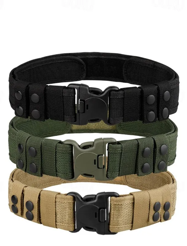 Men's Belt Tactical Belt Nylon Web Work Belt Black Ginger Straw Military Army Plain Daily Wear Going out Weekend