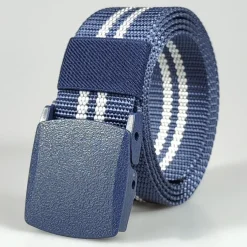 Men's Belt Tactical Belt Nylon Web Work Belt Black Blue Knitted Fabric Military Army Striped Daily Wear Going out Weekend